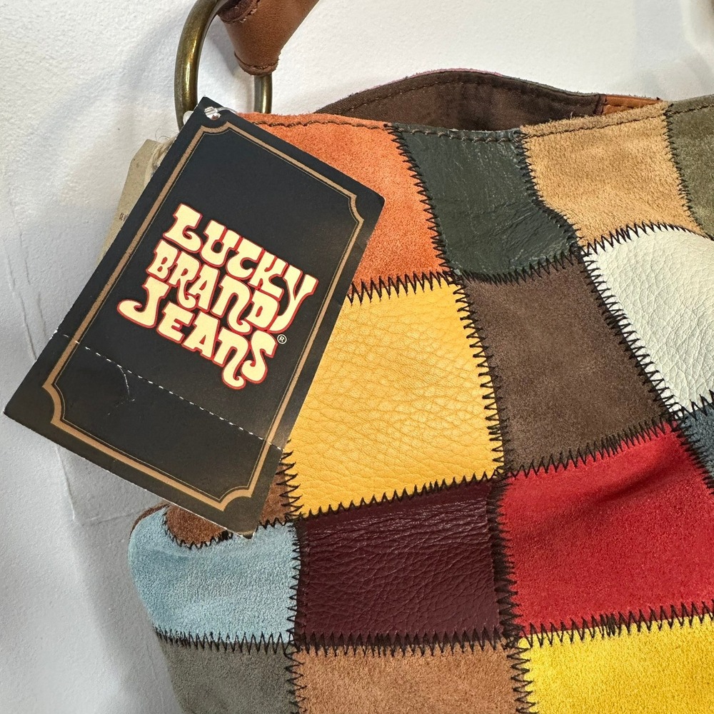 Lucky Brand Medium Slouch Patchwork Leather Suede… - image 4